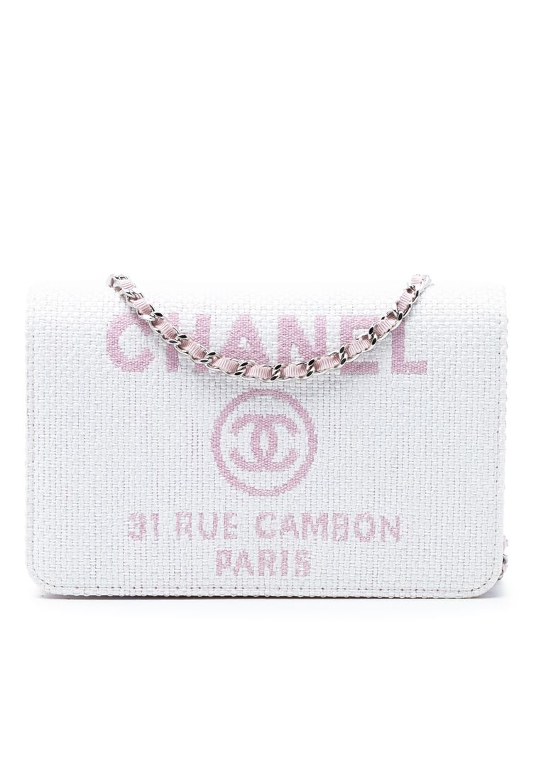 CHANEL Pre-Loved Chanel Canvas Deauville Wallet On Chain