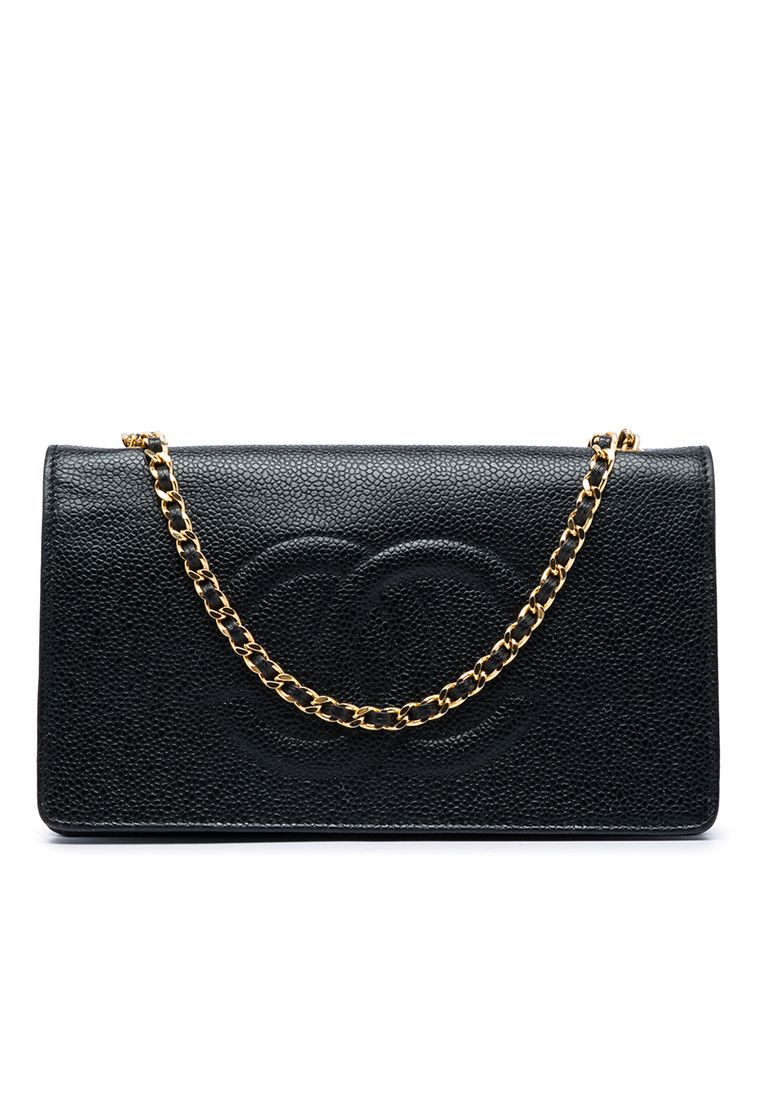 CHANEL Pre-Loved Chanel Cc Caviar Wallet On Chain