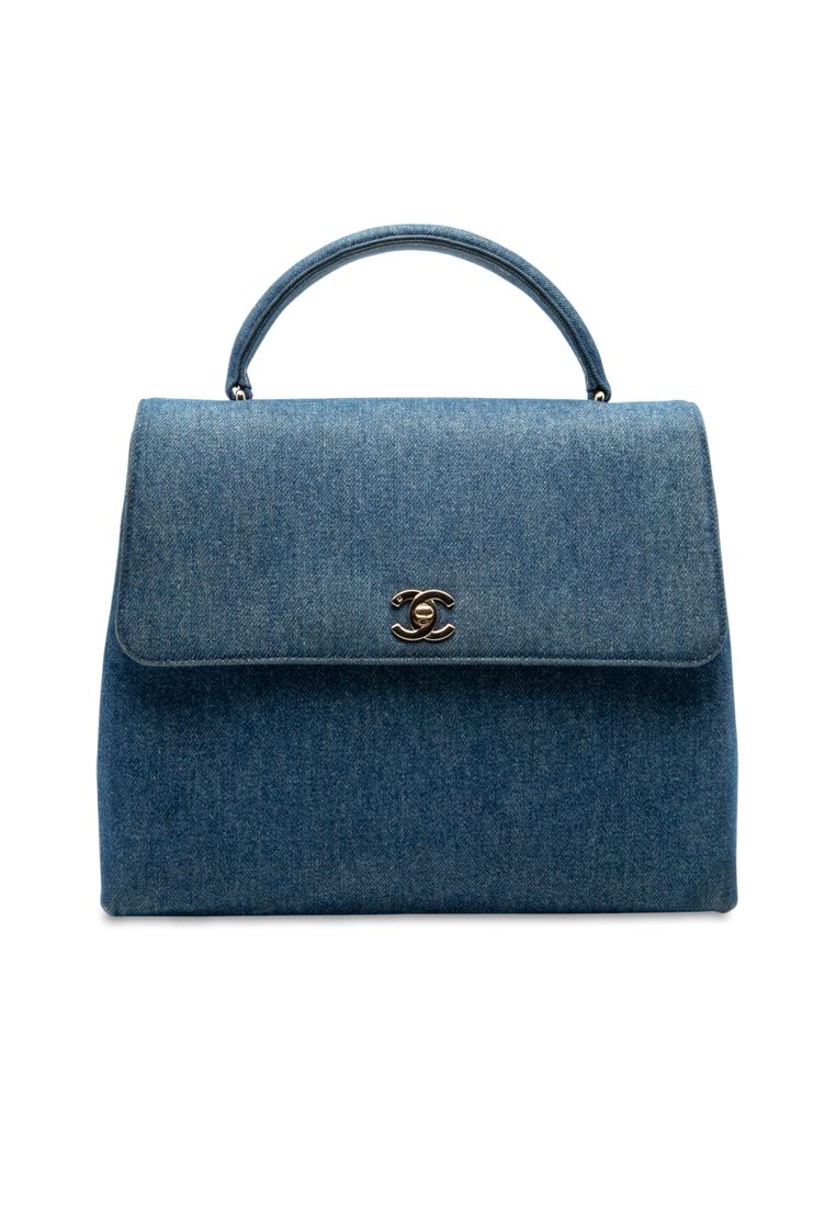 Chanel Pre-Loved Chanel Cc Denim Kelly Top Handle Bag