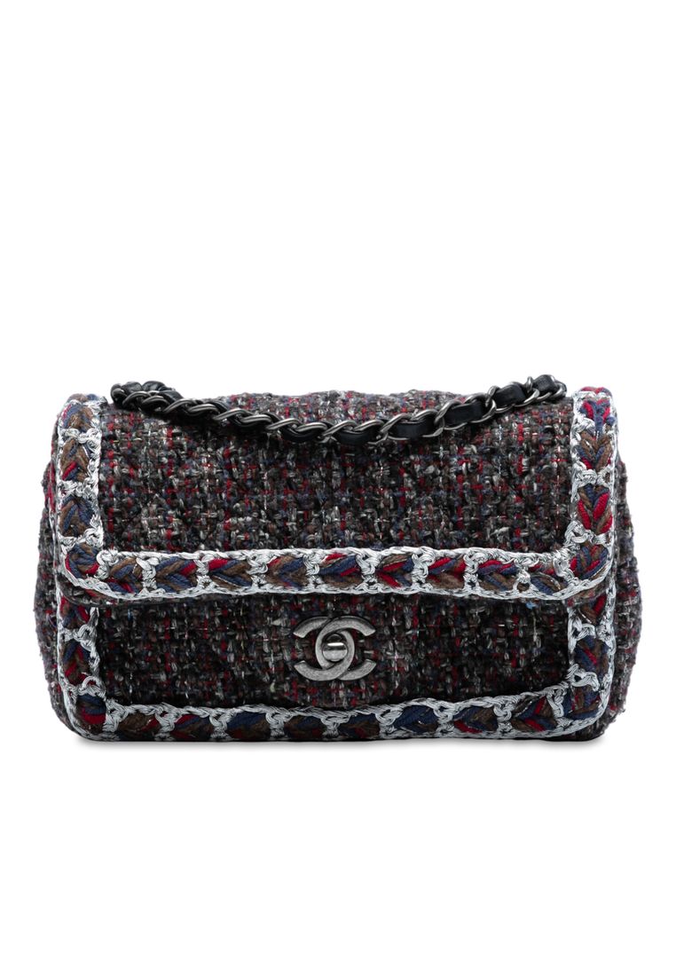 Chanel Pre-Loved Chanel Mini Rectangular Classic Braided Tweed Single Flap