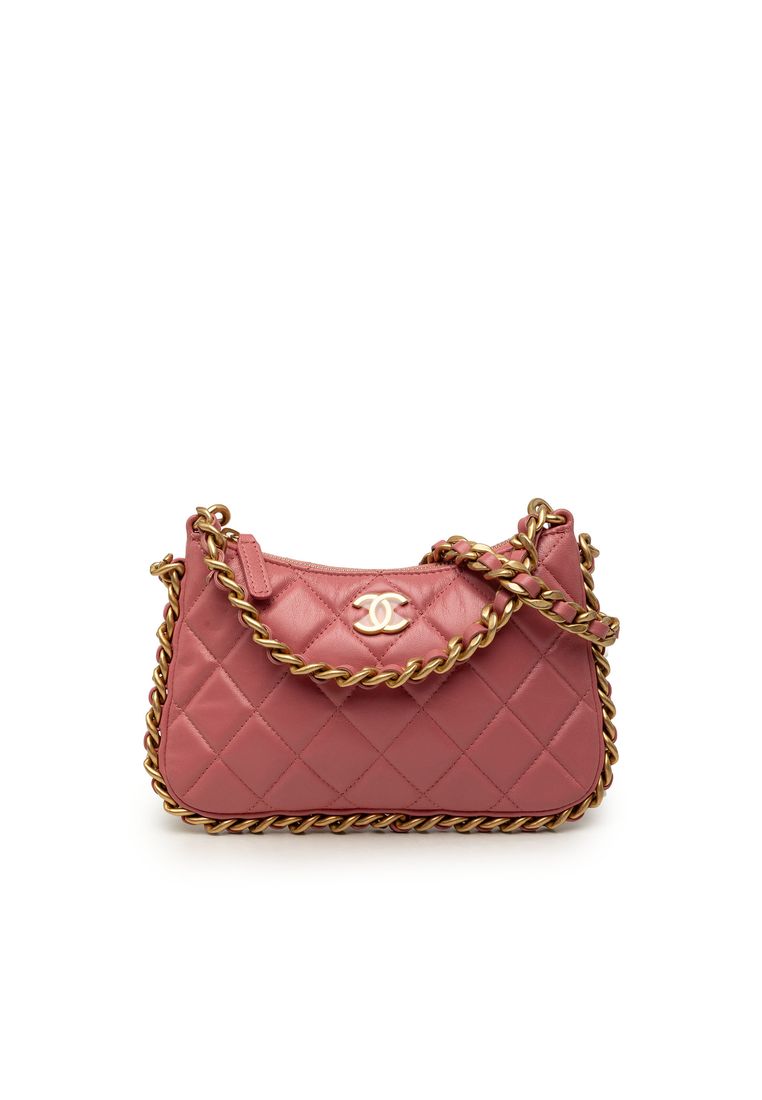 CHANEL Pre-Loved Chanel Cc Quilted Lambskin Trendy Chain Around Hobo
