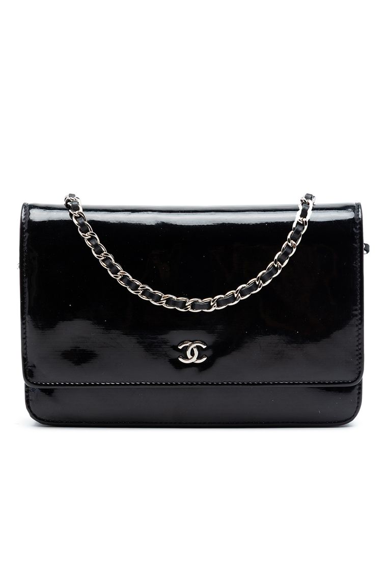 CHANEL Pre-Loved Chanel Cc Patent Wallet On Chain