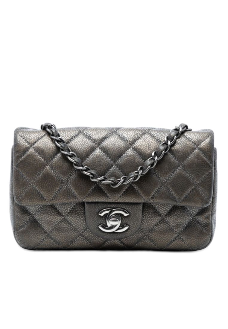 Chanel Pre-Loved Chanel Mini Rectangular Classic Metallic Caviar Single Flap