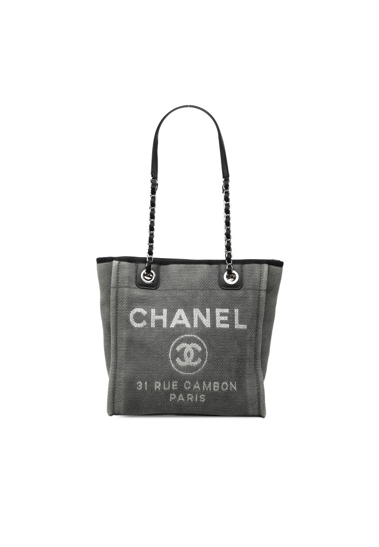 CHANEL Pre-Loved Chanel Mini Canvas Deauville Tote