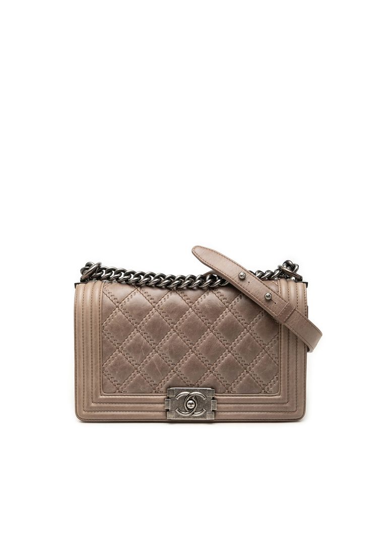 Chanel Pre-Loved Chanel Old Medium Aged Calfskin Double Stitch Boy Flap