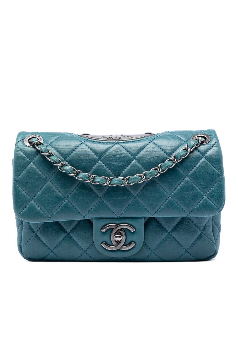 CHANEL Pre-Loved Chanel Quilted Calfskin Plaque Double Flap