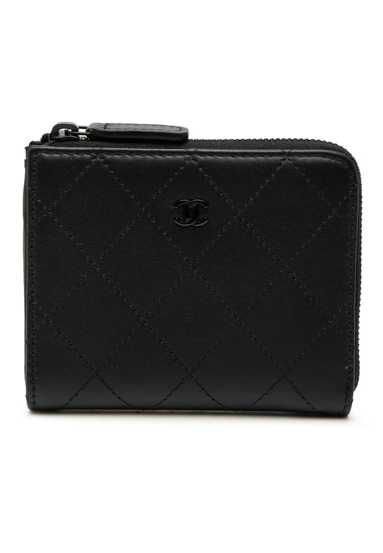 CHANEL Pre-Loved Chanel Cc Quilted Calfskin Zip Wallet