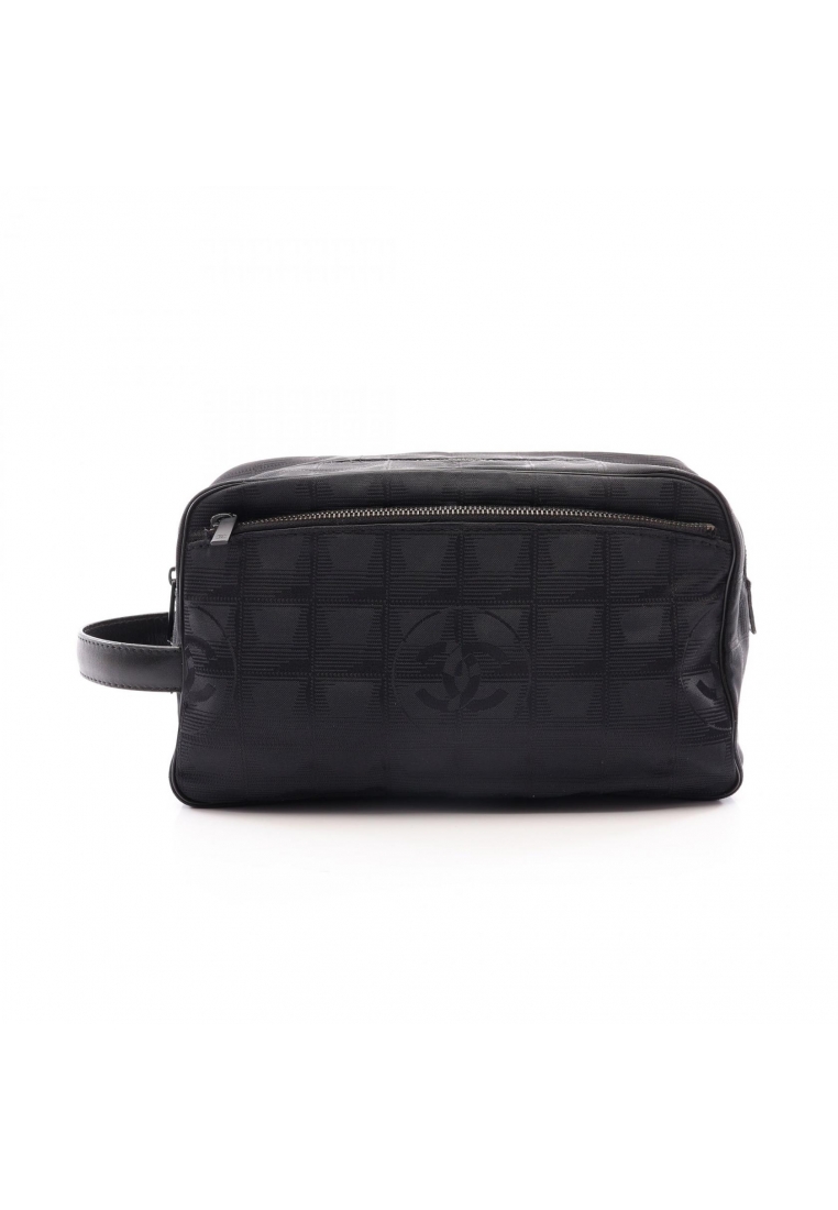 Chanel Pre-Loved Chanel new travel line second bag nylon canvas leather black black hardware