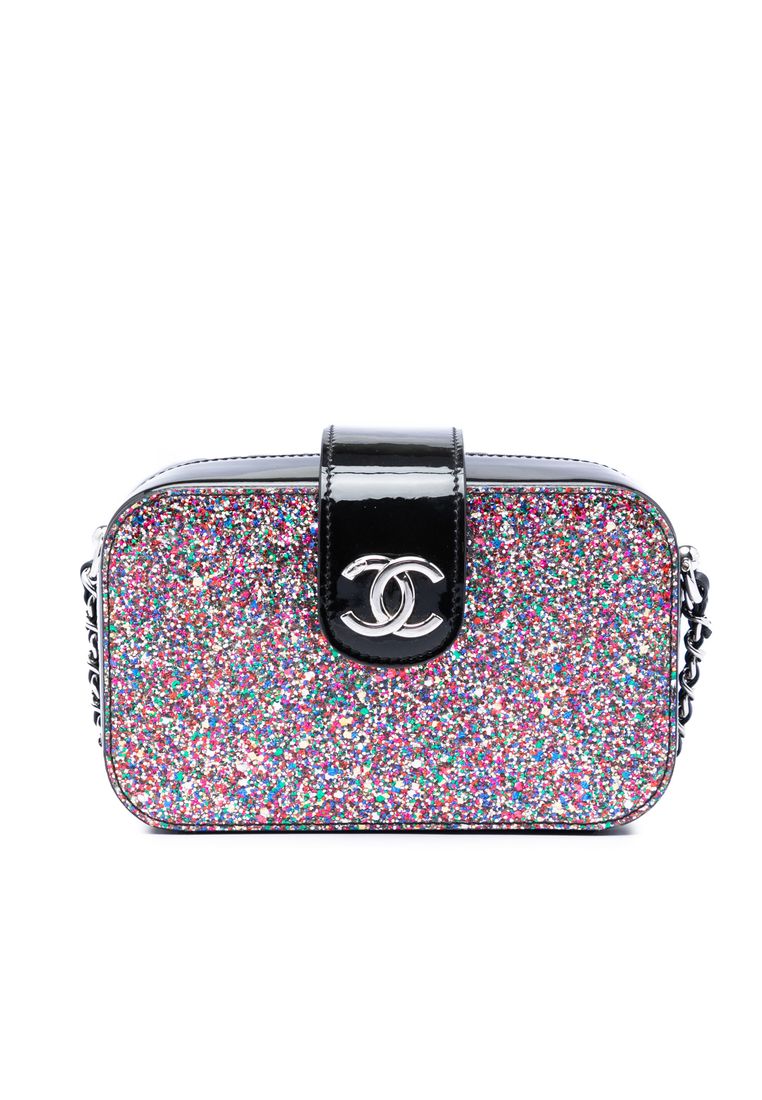 CHANEL Pre-Loved Chanel Glitter Patent Evening On The Moon Camera Case