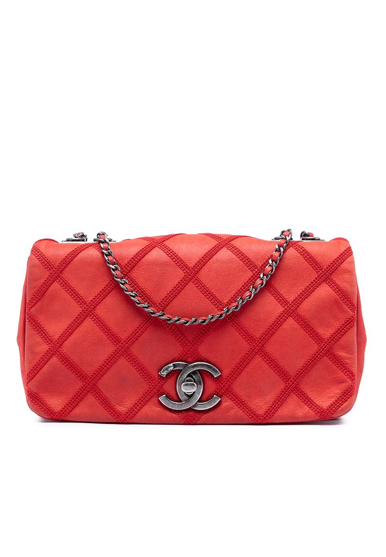Chanel Pre-Loved Chanel Small Nubuck Diamond Stitch Chain Flap