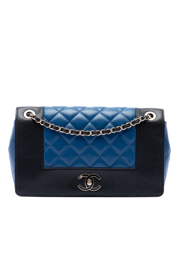 CHANEL Pre-Loved Chanel Medium Bicolor Lambskin Mademoiselle Double Flap