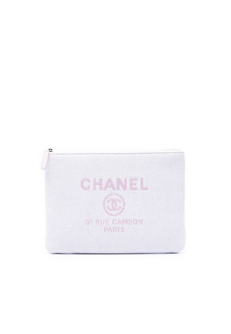 CHANEL Pre-Loved Chanel Medium Raffia Deauville O Case Clutch