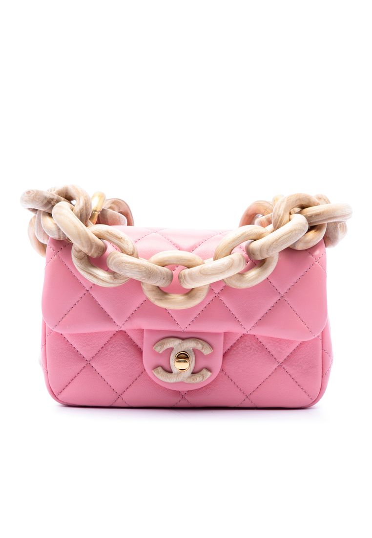 CHANEL Pre-Loved Chanel Mini Wenge Wood Chain Flap