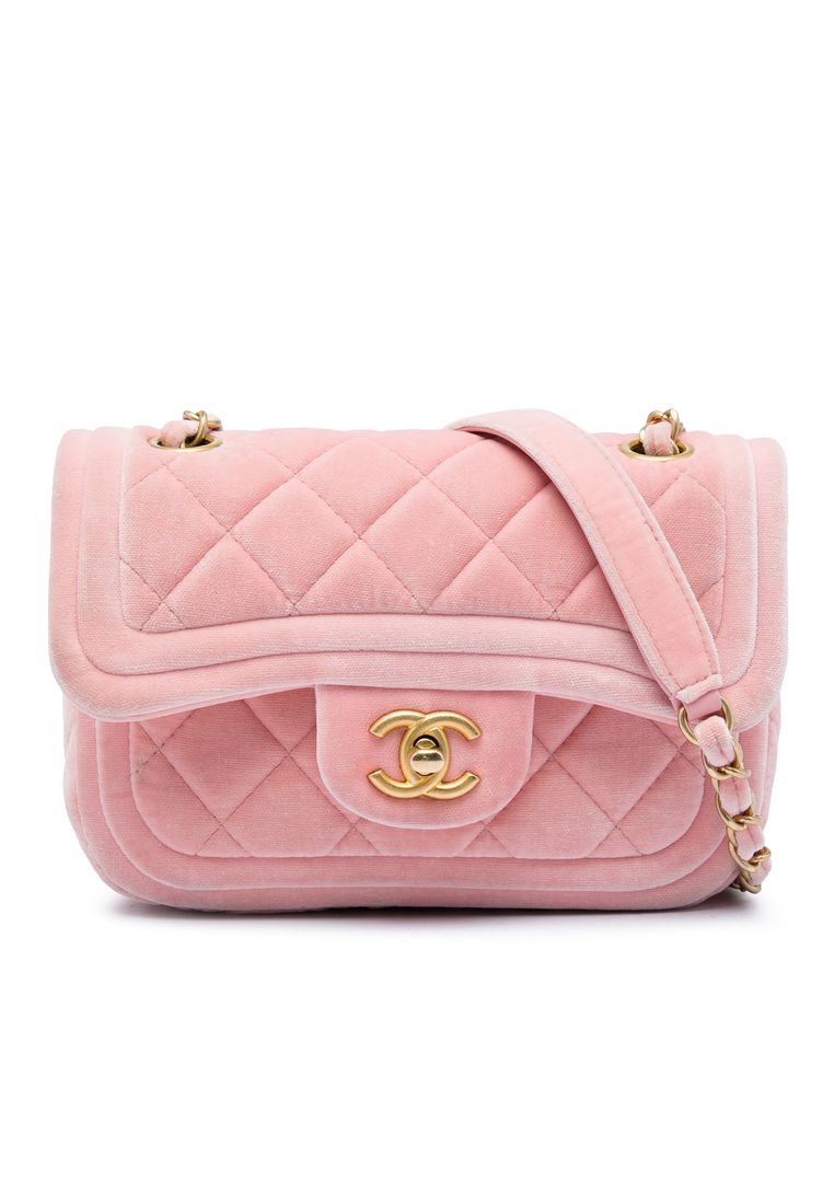 Chanel Pre-Loved Chanel Mini Quilted Velvet Double Frame Flap