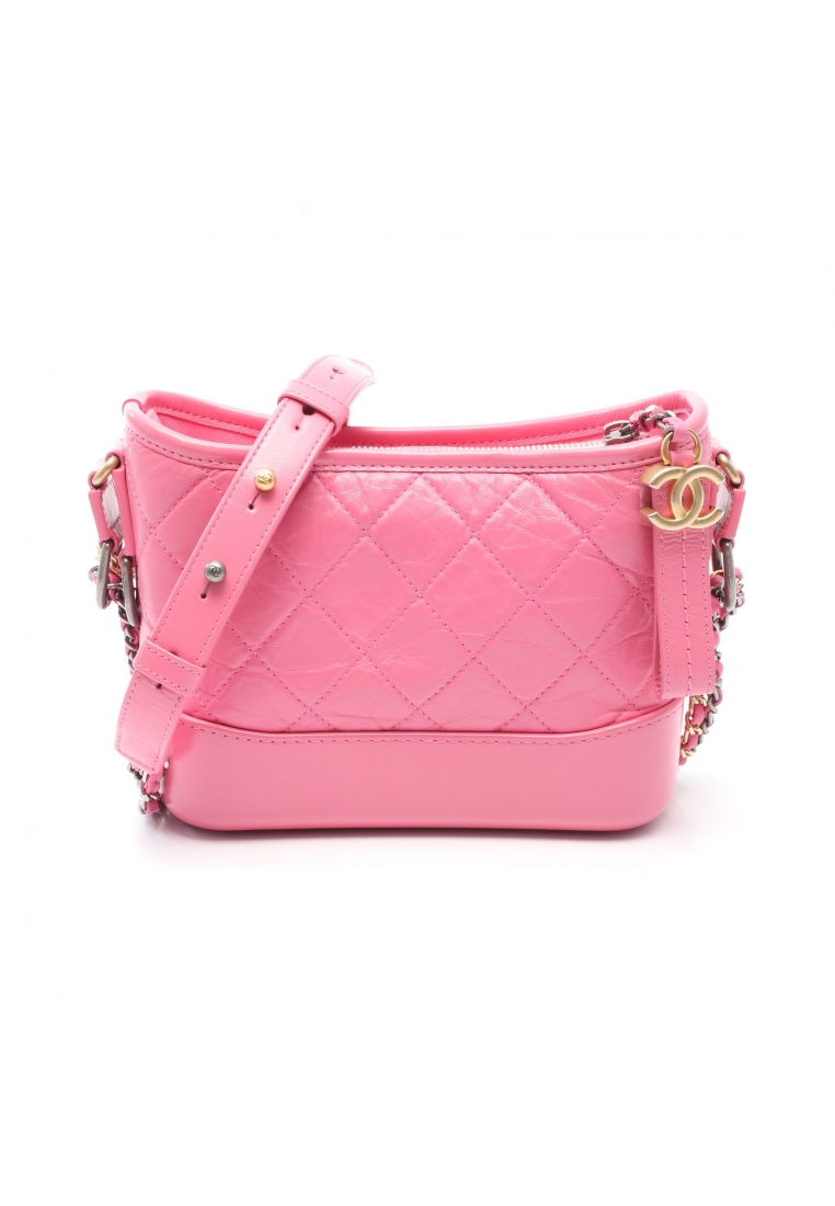 Chanel Pre-Loved Chanel Gabriel De Chanel Small hobo chain shoulder bag leather pink Combination met