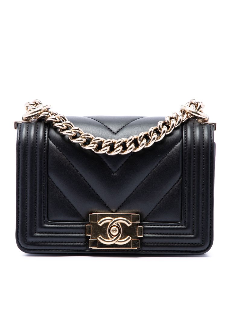 CHANEL Pre-Loved Chanel Mini Chevron Lambskin Boy Flap