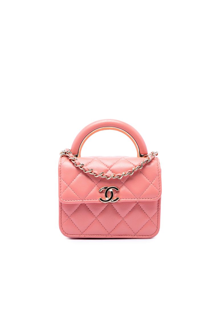 CHANEL Pre-Loved Chanel Mini Lambskin Paris Le19m Charming Top Handle Flap
