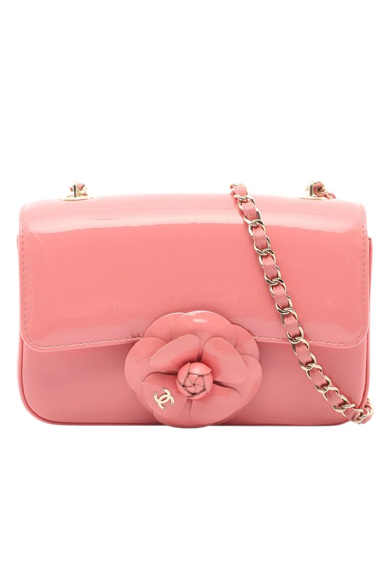 CHANEL Pre-Loved Chanel Mini Cc Patent Camellia Flap