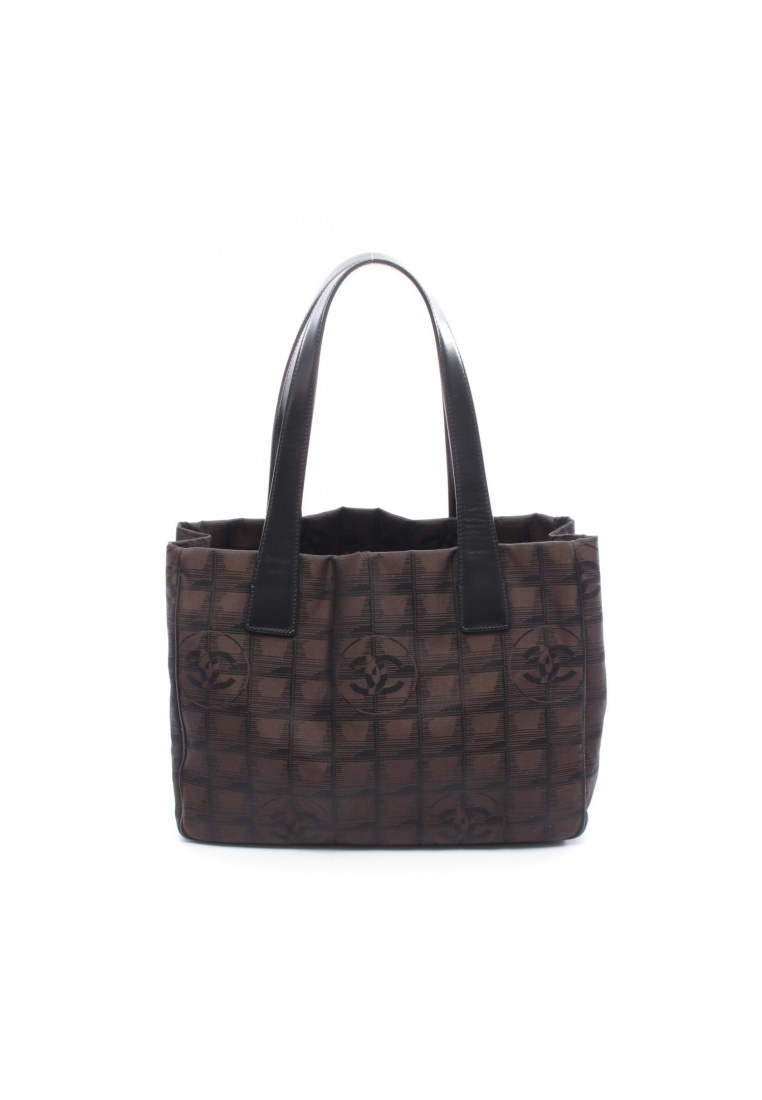Chanel Pre-Loved Chanel New Travel Line PM Handbag tote bag canvas leather Dark brown black