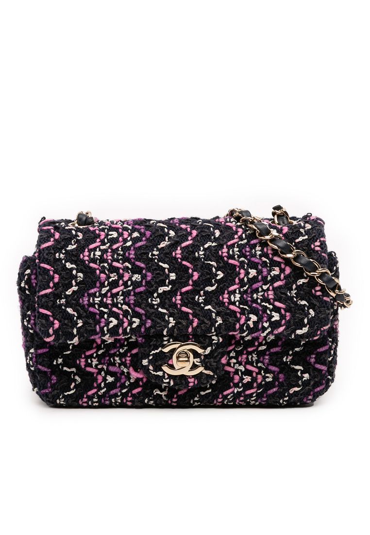 Chanel Pre-Loved Chanel Mini Rectangular Classic Multicolor Cotton Stitched Single Flap