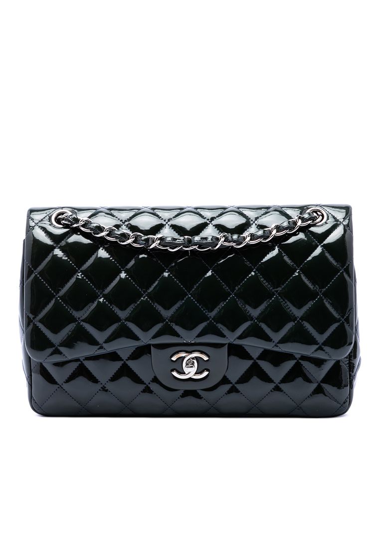 CHANEL Pre-Loved Chanel Jumbo Classic Patent Double Flap