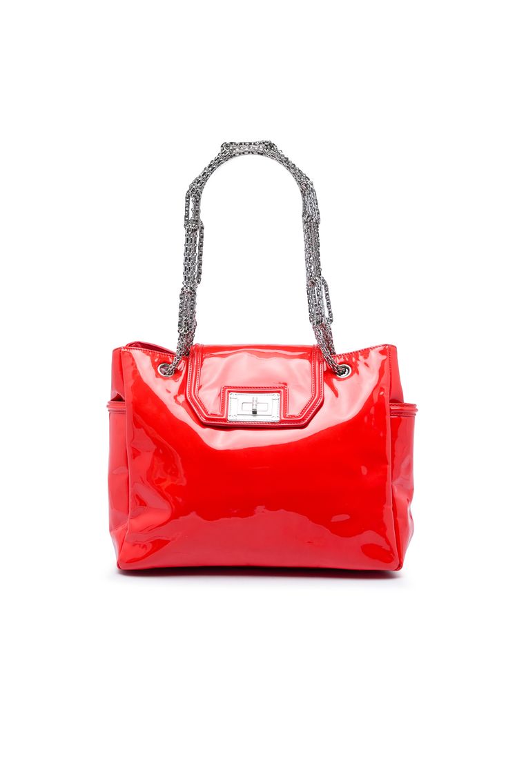 Chanel Pre-Loved Chanel Patent Mademoiselle Lock Bijoux Chain Tote