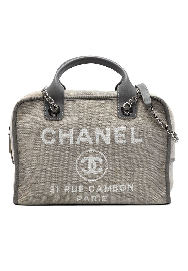 Chanel Pre-Loved Chanel Large Canvas Deauville Bowling Bag