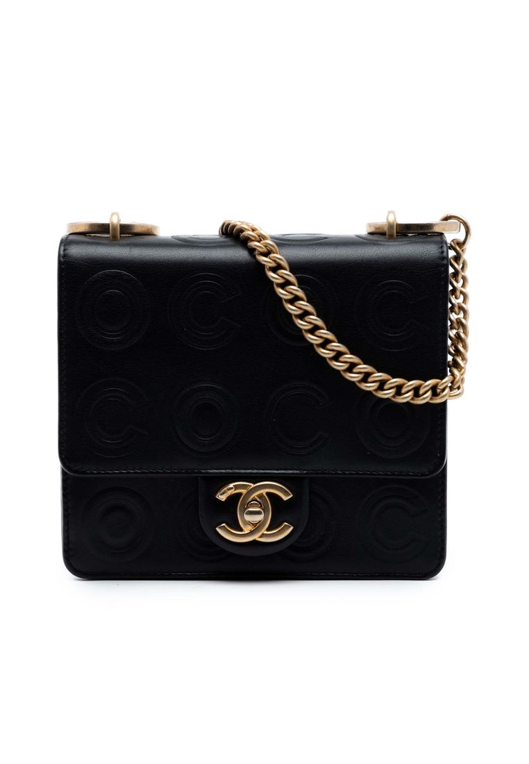 Chanel Pre-Loved Chanel Mini Square Calfskin Coco Embossed Flap