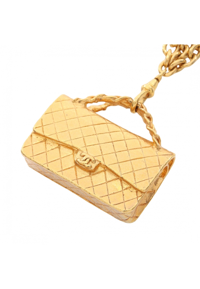 Chanel Pre-Loved Chanel matelasse bag motif triple necklace GP gold vintage