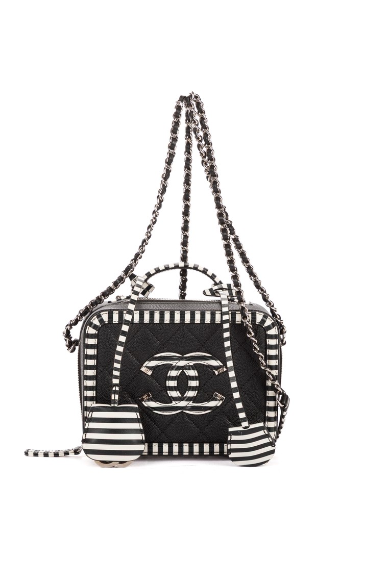 CHANEL Pre-Loved Small Filigree Vanity Case