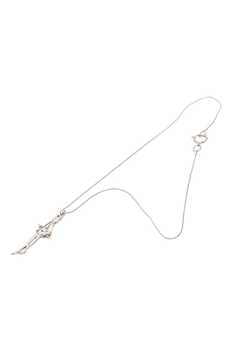 Chanel Pre-Loved Chanel Silver Plated Mademoiselle Pendant Necklace