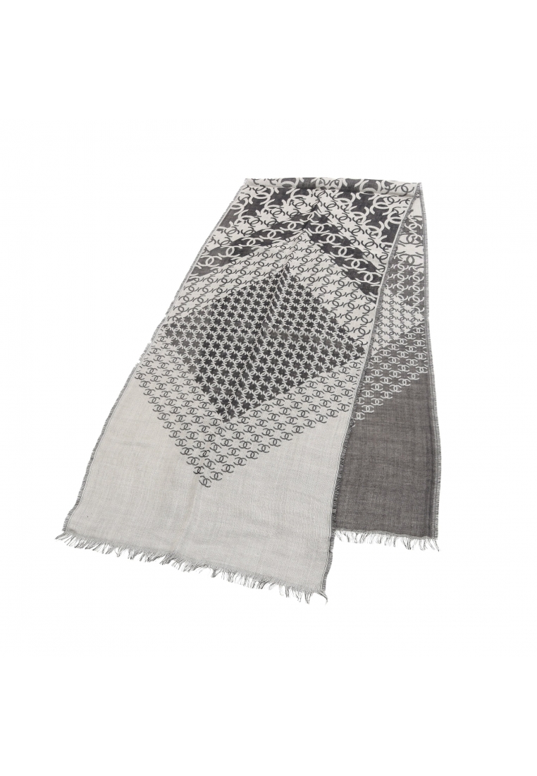 Chanel Pre-Loved Chanel coco mark Stall silk cashmere black ivory 13P