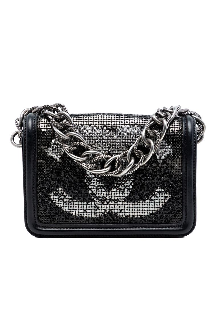 Chanel Pre-Loved Chanel Small Lambskin Beaded Crystal Flap