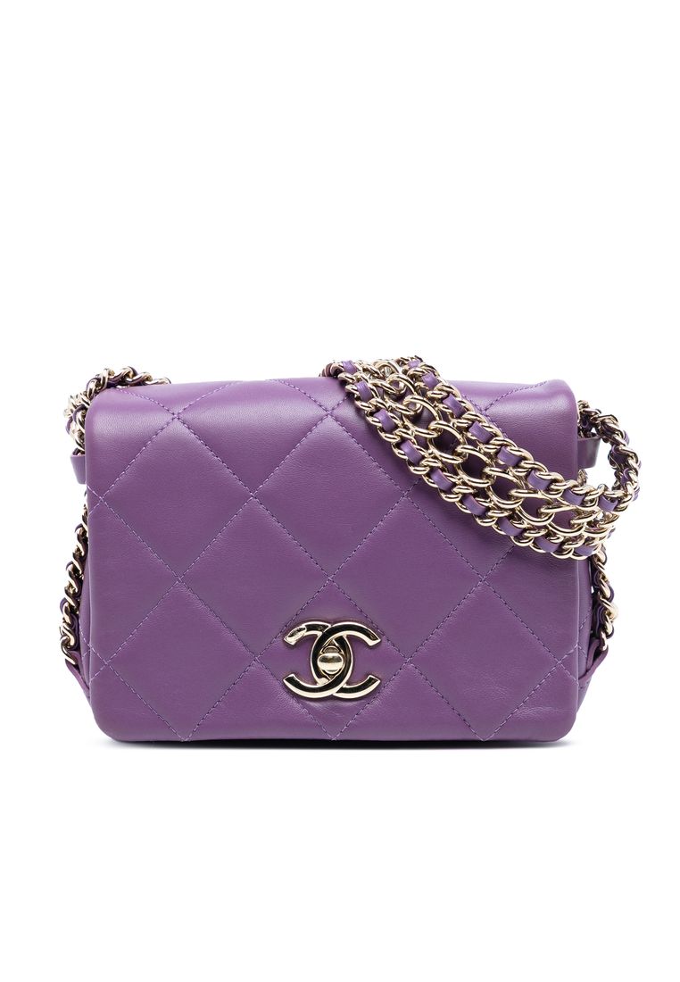 Chanel Pre-Loved Chanel Mini Lambskin Triple Chain Full Flap