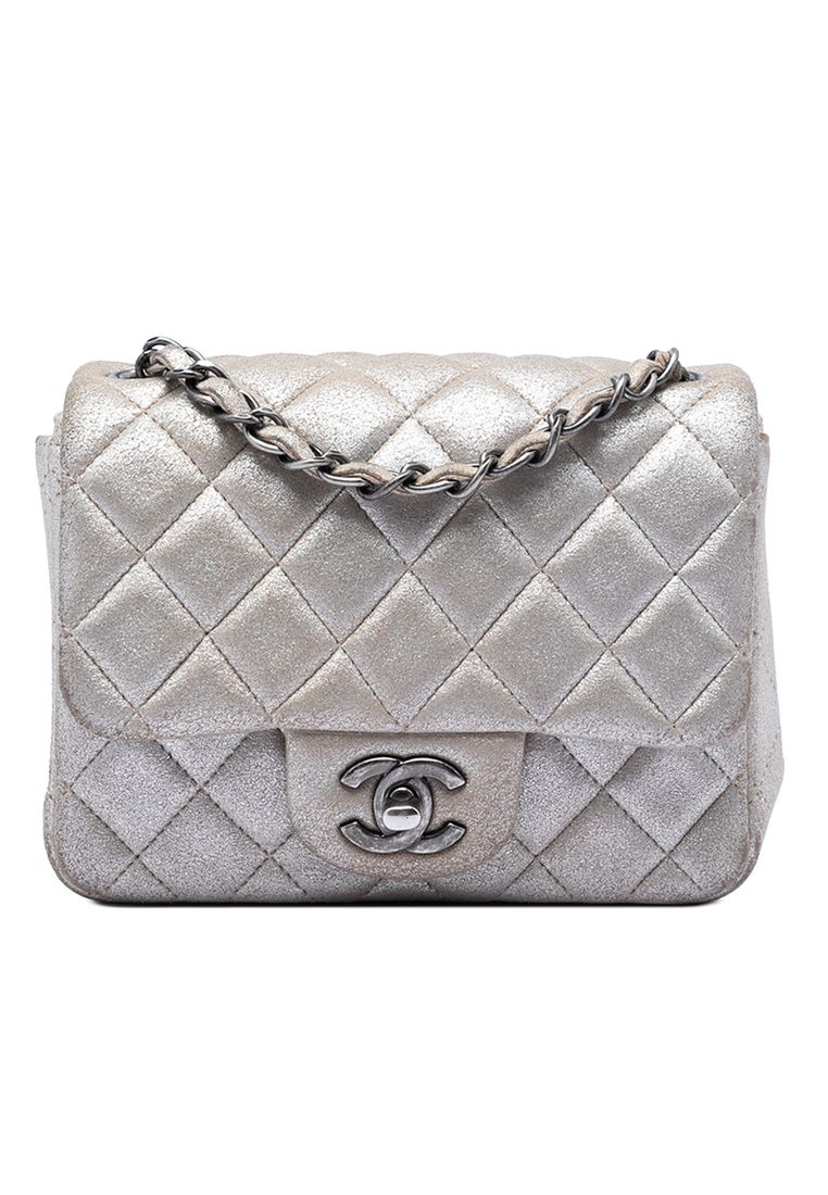 Chanel Pre-Loved Chanel Mini Square Classic Metallic Lambskin Single Flap