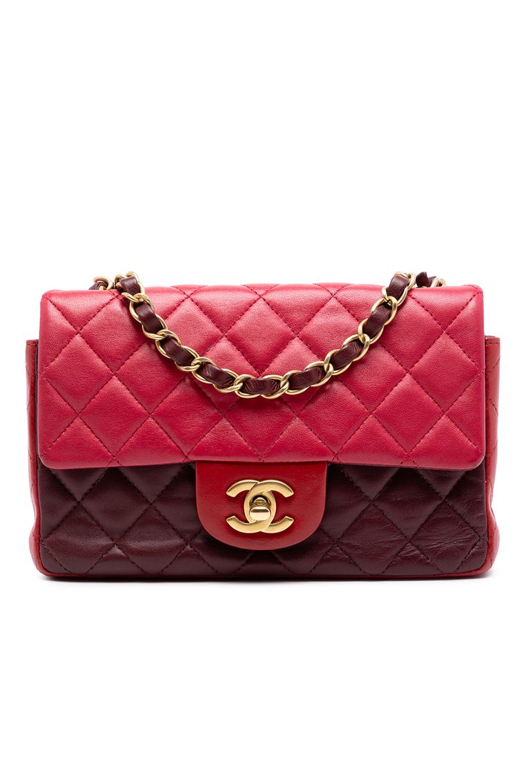 Chanel Pre-Loved Chanel Mini Rectangular Classic Tricolor Lambskin Single Flap