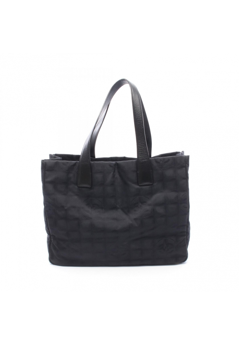 Chanel Pre-Loved Chanel New travel line MM Handbag tote bag nylon canvas leather black gold hardware