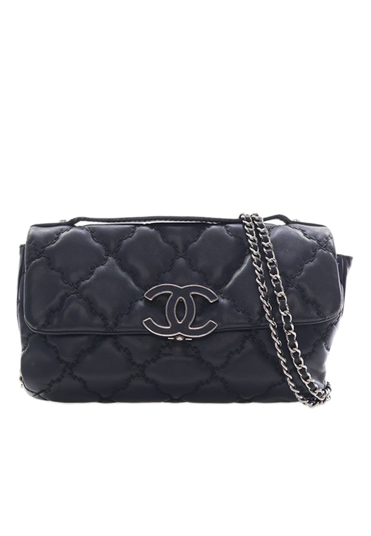Chanel Pre-Loved Chanel Mini Lambskin Double Stitch Hamptons Flap
