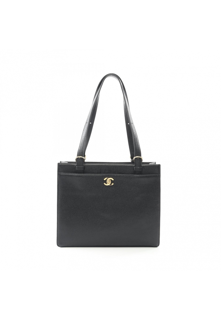 Chanel Pre-Loved Chanel coco mark Shoulder bag tote bag Caviar skin black gold hardware