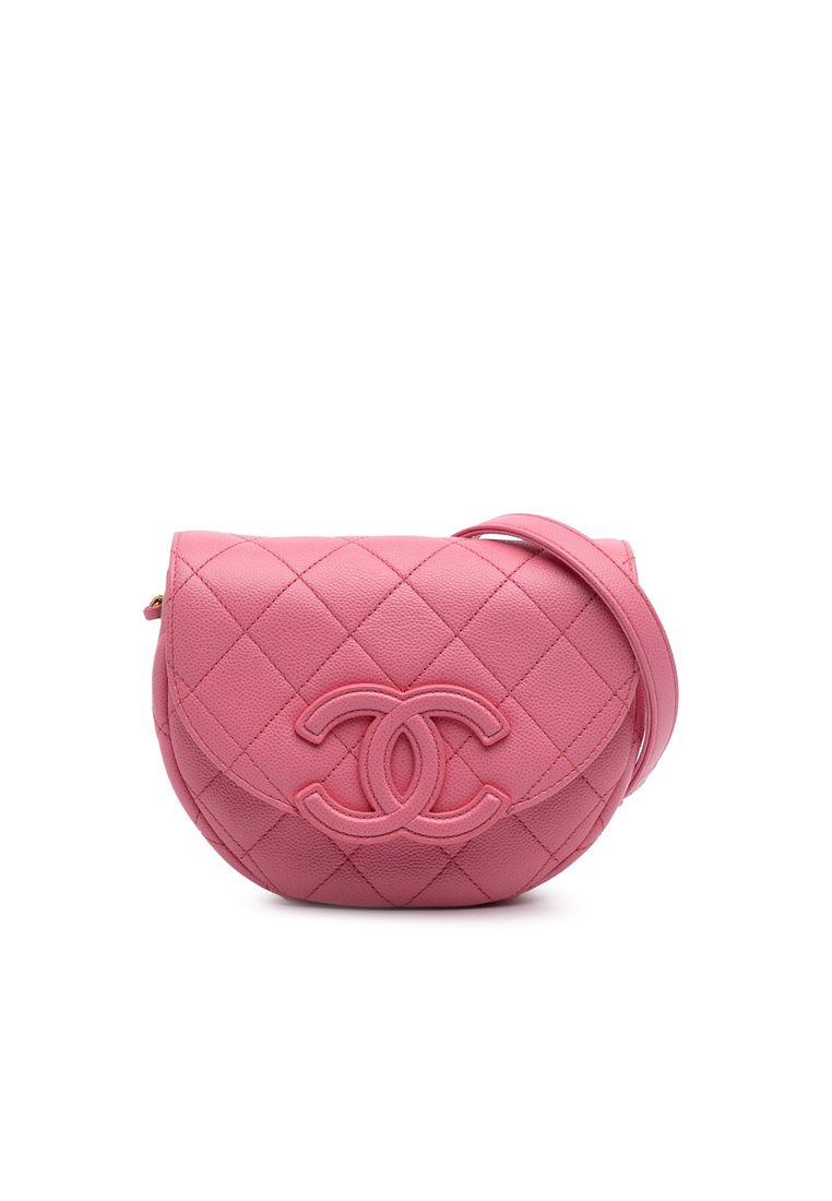 Chanel Pre-Loved Chanel Mini Cc Quilted Caviar Messenger Flap