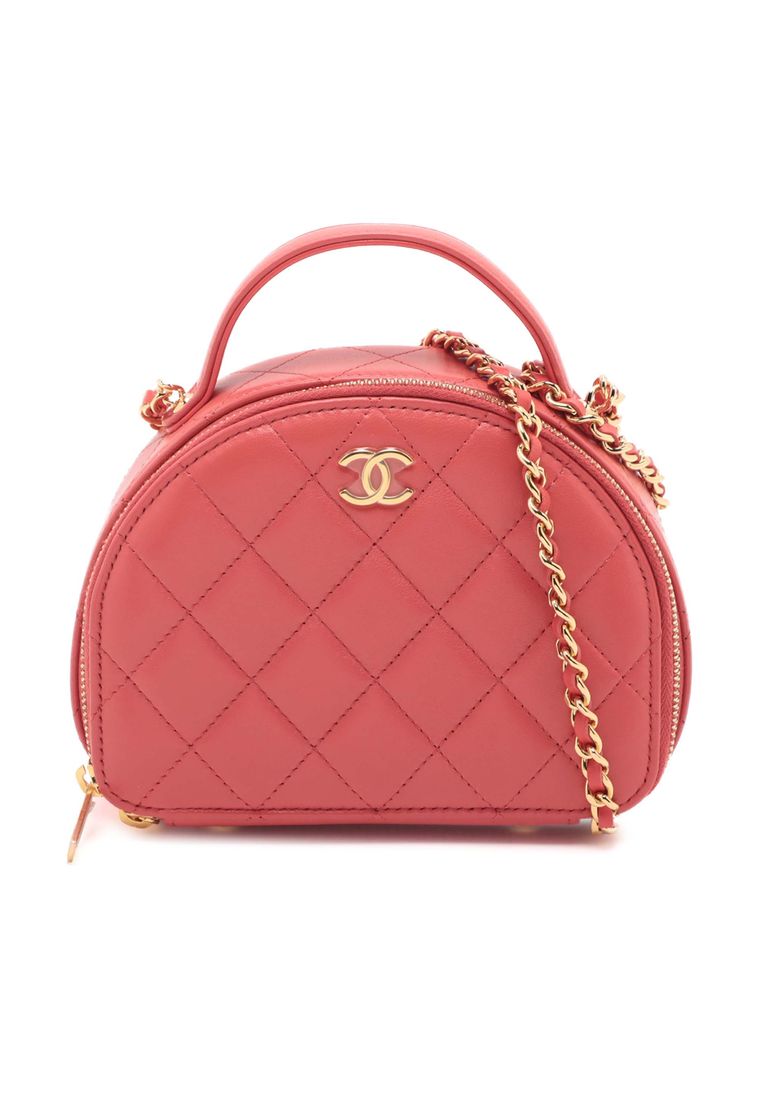 Chanel Pre-Loved Chanel Quilted Lambskin Chic Riviera Top Handle Vanity Case