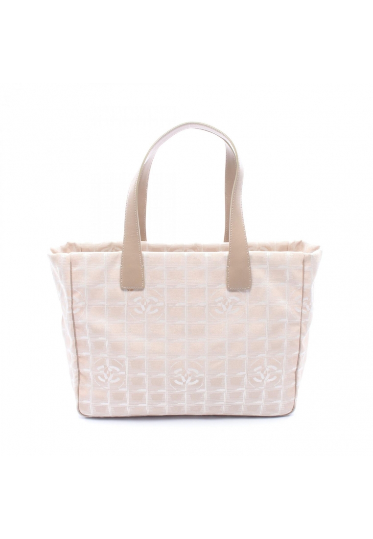 Chanel Pre-Loved Chanel New travel line MM Handbag tote bag nylon canvas beige gold hardware