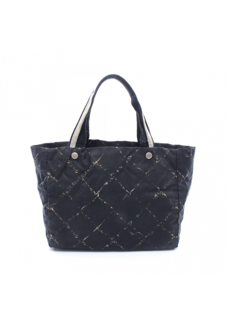 Chanel Pre-Loved Chanel old travel line Handbag tote bag Nylon black silver hardware