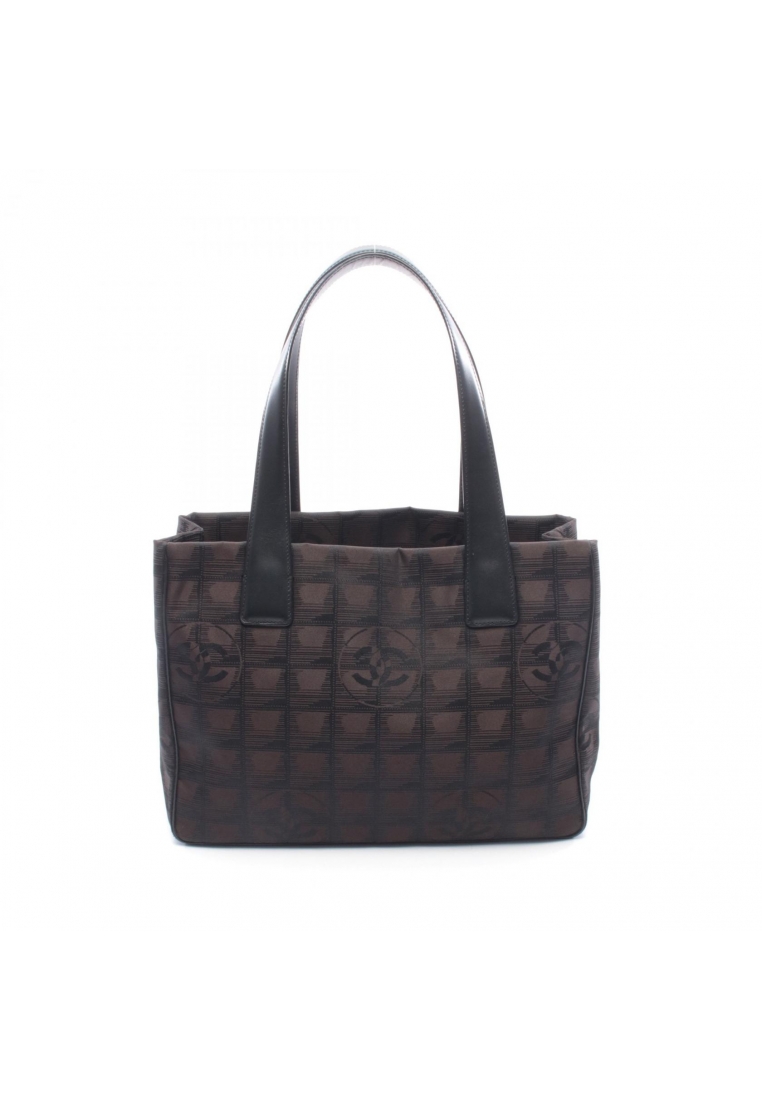 Chanel Pre-Loved Chanel New Travel Line PM Handbag tote bag nylon canvas leather Dark brown black si