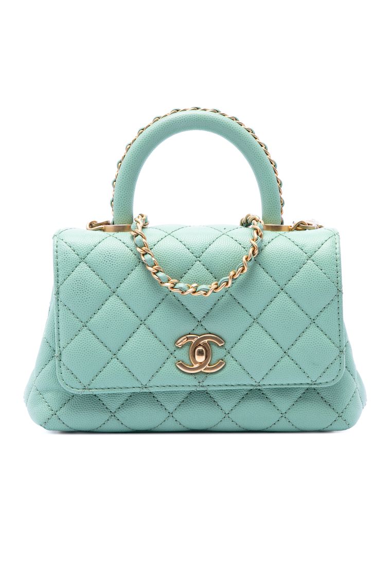 Chanel Pre-Loved Chanel Extra Mini Quilted Caviar Coco Top Handle Bag