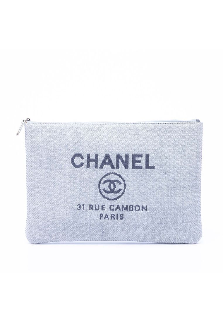 CHANEL Pre-Loved Chanel Large Canvas Deauville O Case Clutch