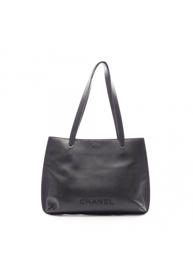 CHANEL Pre-Loved Chanel logo Shoulder bag tote bag Caviar skin black gold hardware