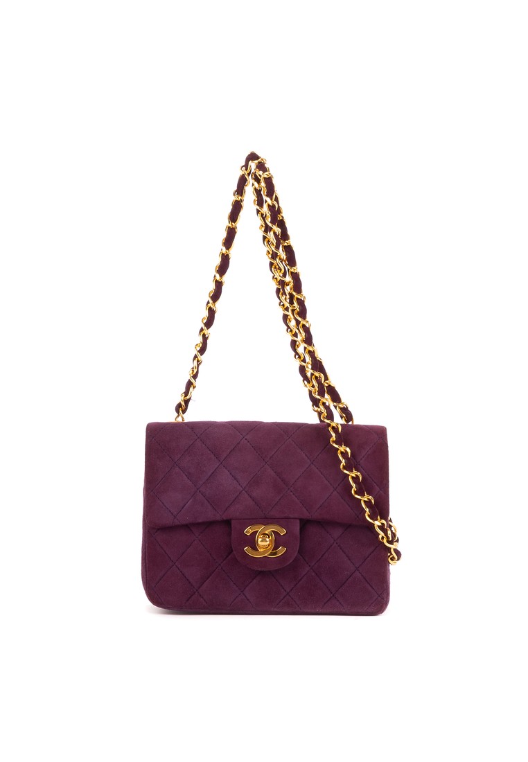 CHANEL Pre-Loved Rare Mini Suede Square Flap
