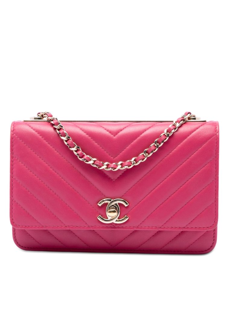 Chanel Pre-Loved Chanel Chevron Lambskin Trendy Cc Wallet On Chain
