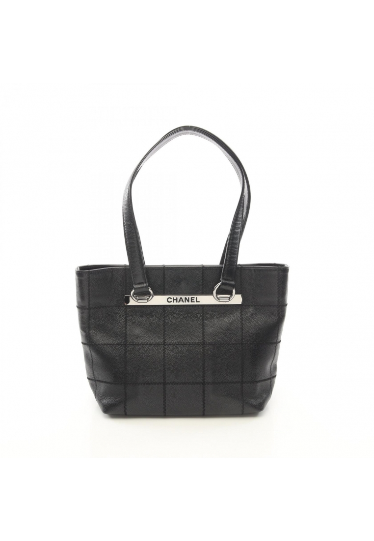 Chanel Pre-Loved Chanel chocolate bar Shoulder bag tote bag Caviar skin black silver hardware